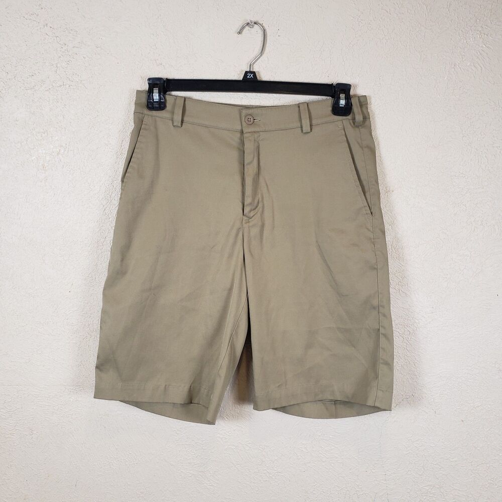 Nike Golf Shorts Men's Size 33 Dri-Fit Standard Khaki Performance Stretch